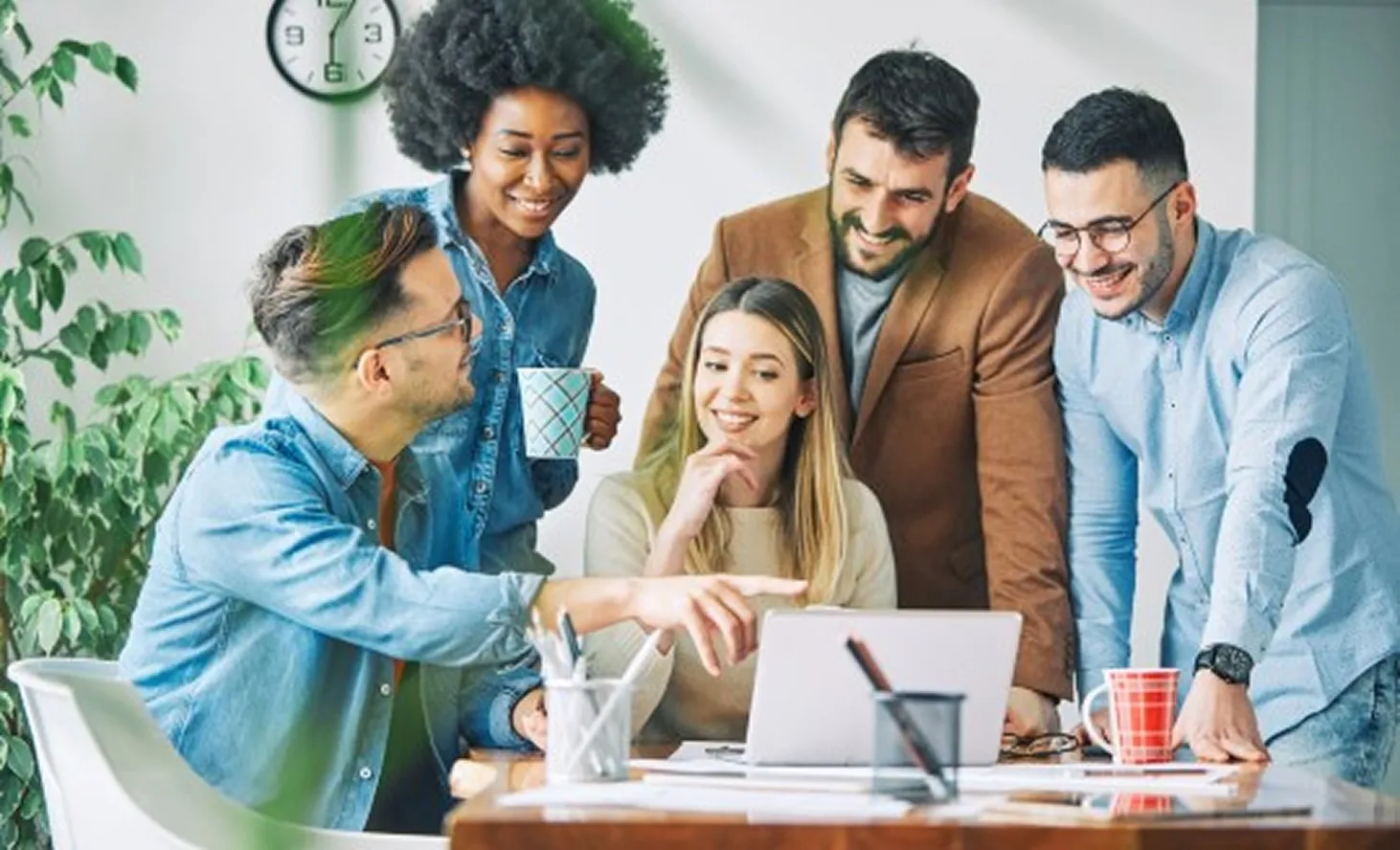 Core values, collaborative team workspace, and shared organizational beliefs.